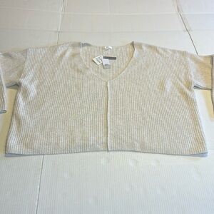 NWT BP Nordstrom ribbed oversized alouchy super soft cream sweater v neck 3x